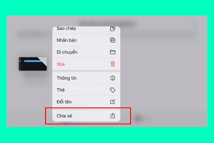 Ấn giữ bài hát và chọn chia sẻ