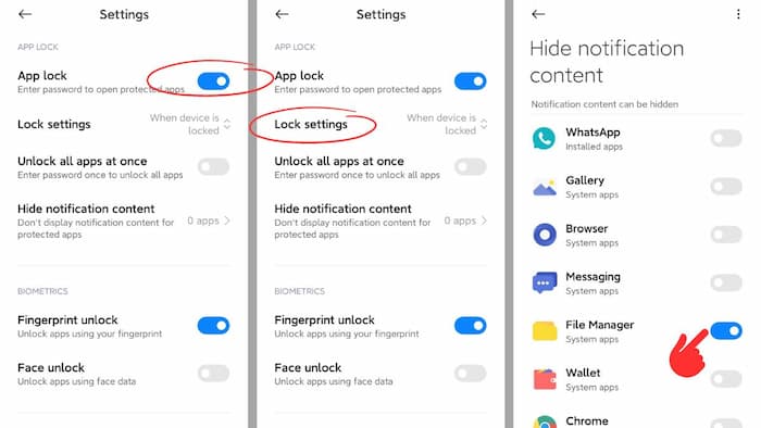 Bật tính năng "App Lock"