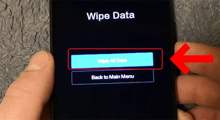 Chọn Wipe All Data