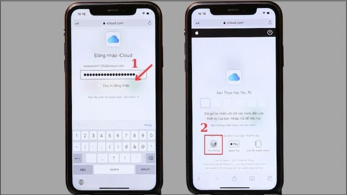 Truy cập Icloud