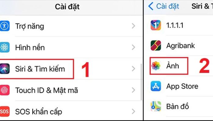 Mở ứng dụng bị ẩn bằng Siri và Tìm kiếm