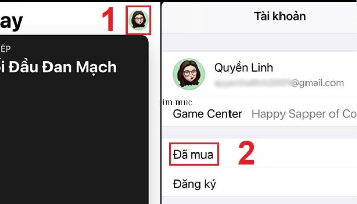 Tìm mục đã mua trên App Store