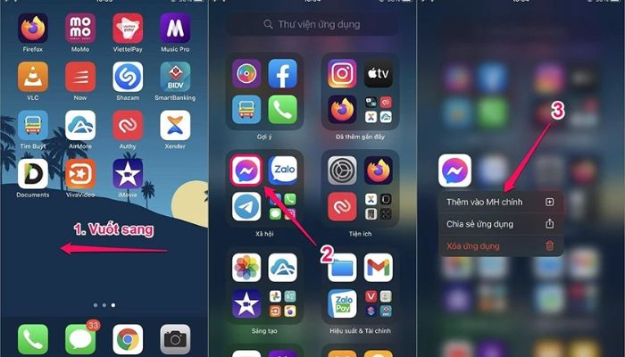 Cách ẩn ứng dụng trên iPhone Truy cập App Library để hiện ứng dụng